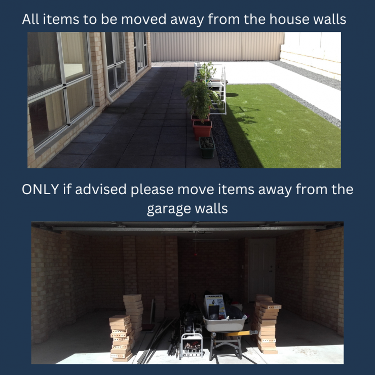 Prepare for termite treatment Prepare for termite treatment